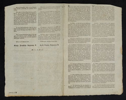 Dokument dotyczący szkolnictwa z dnia 18.02.1821 Król. Pruska Rejencja II podpisany Strödel